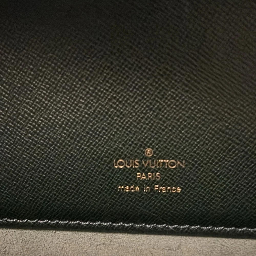 Louis Vuitton Large Black Taiga Leather Briefcase